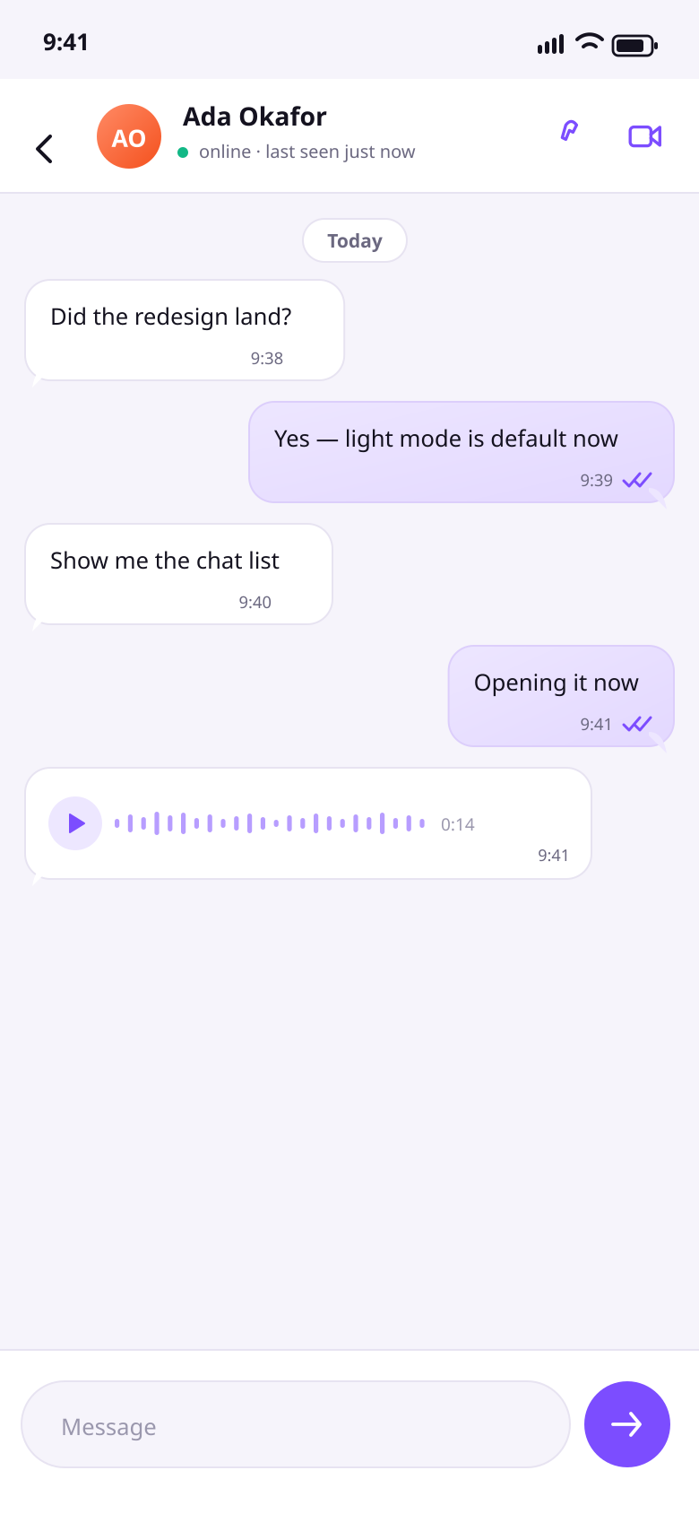 Conversation view